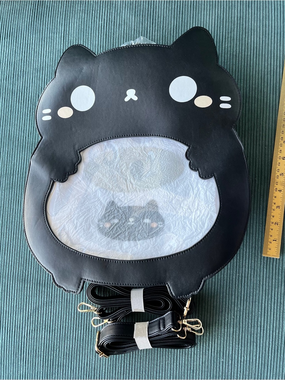 NWT Kitty Cat Black Ita Bag Backpack Handbag Vinyl Cute Kawaii Vegan Leather